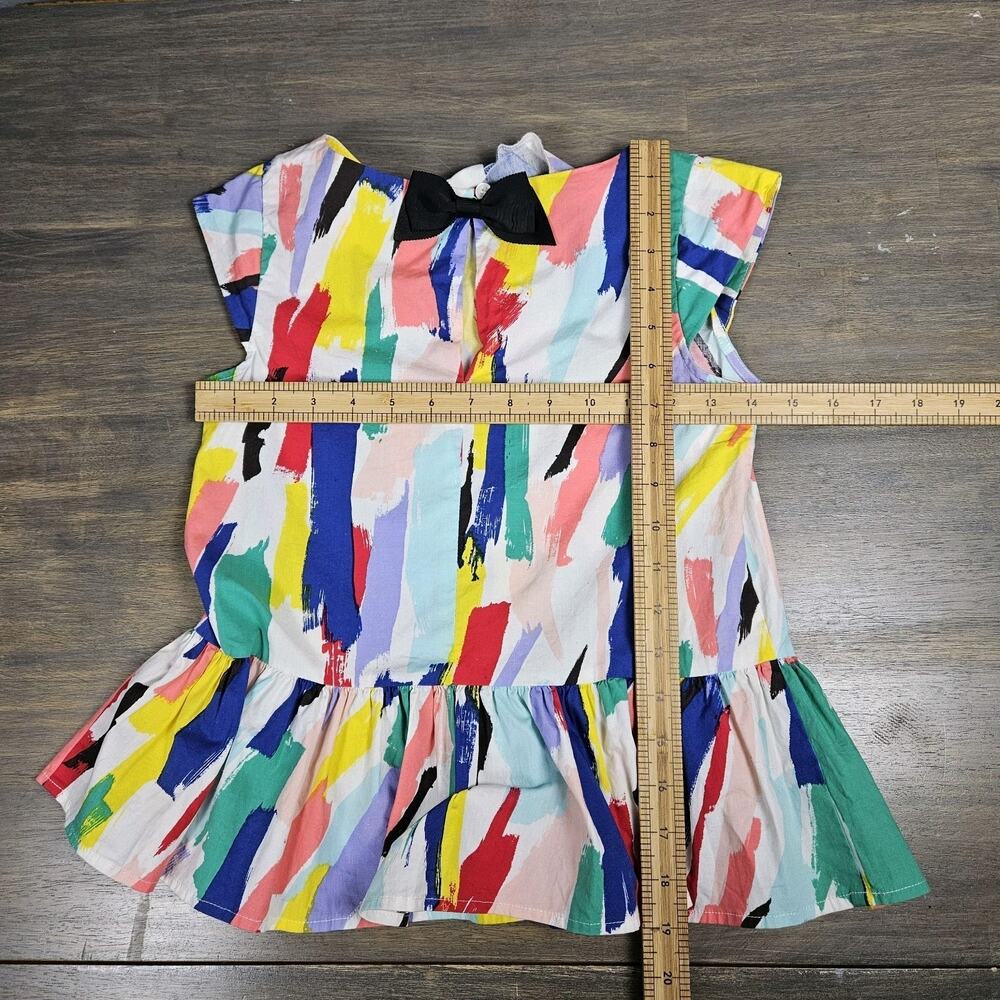 Kate Spade Girls M Abstract Paintbrush Peplum Top Colorful Art Bow Whimsical - Picture 4 of 7